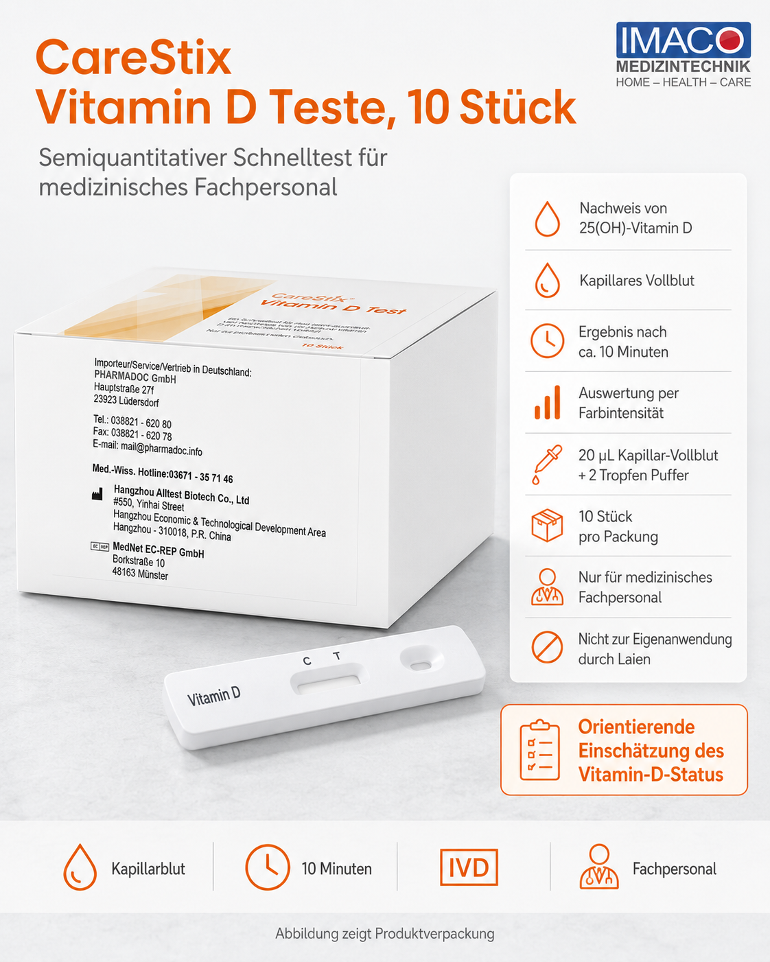 CareStix Vitamin D Teste, 10 Stück