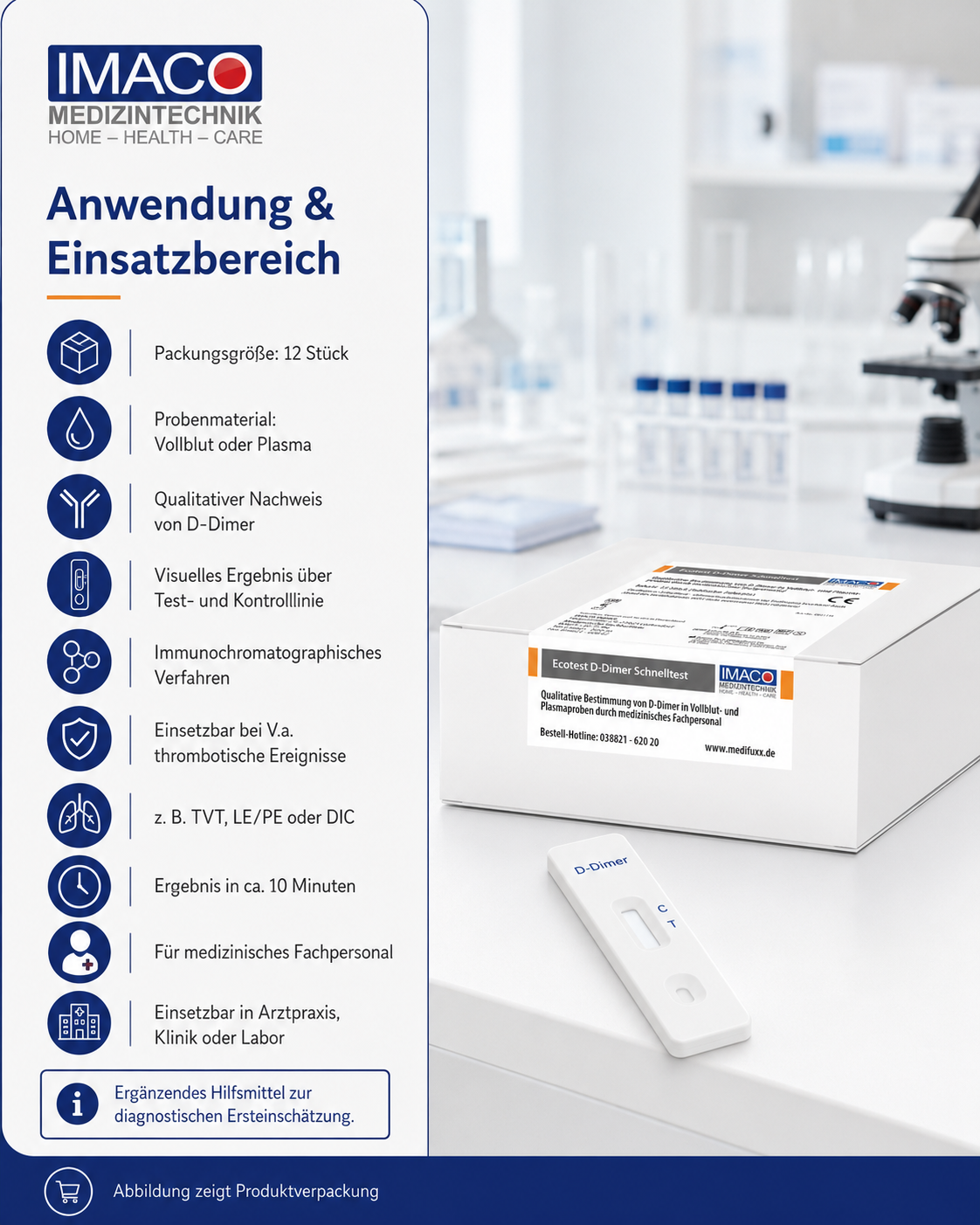 CareStix D-Dimer Teste, 12 Stück
