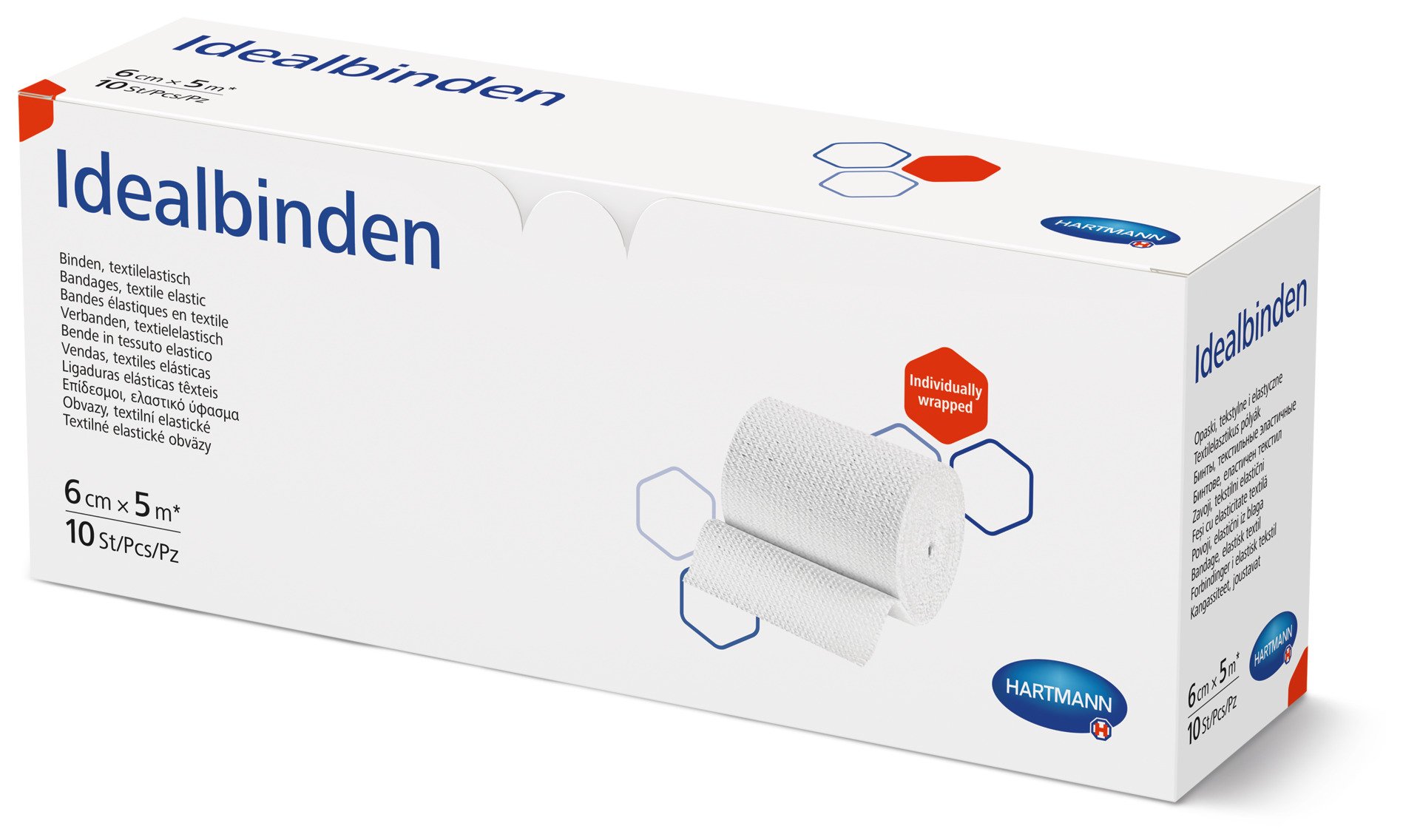 Hartmann Idealbinde 6 cm × 5 m – 10 Stück (einzeln verpackt)