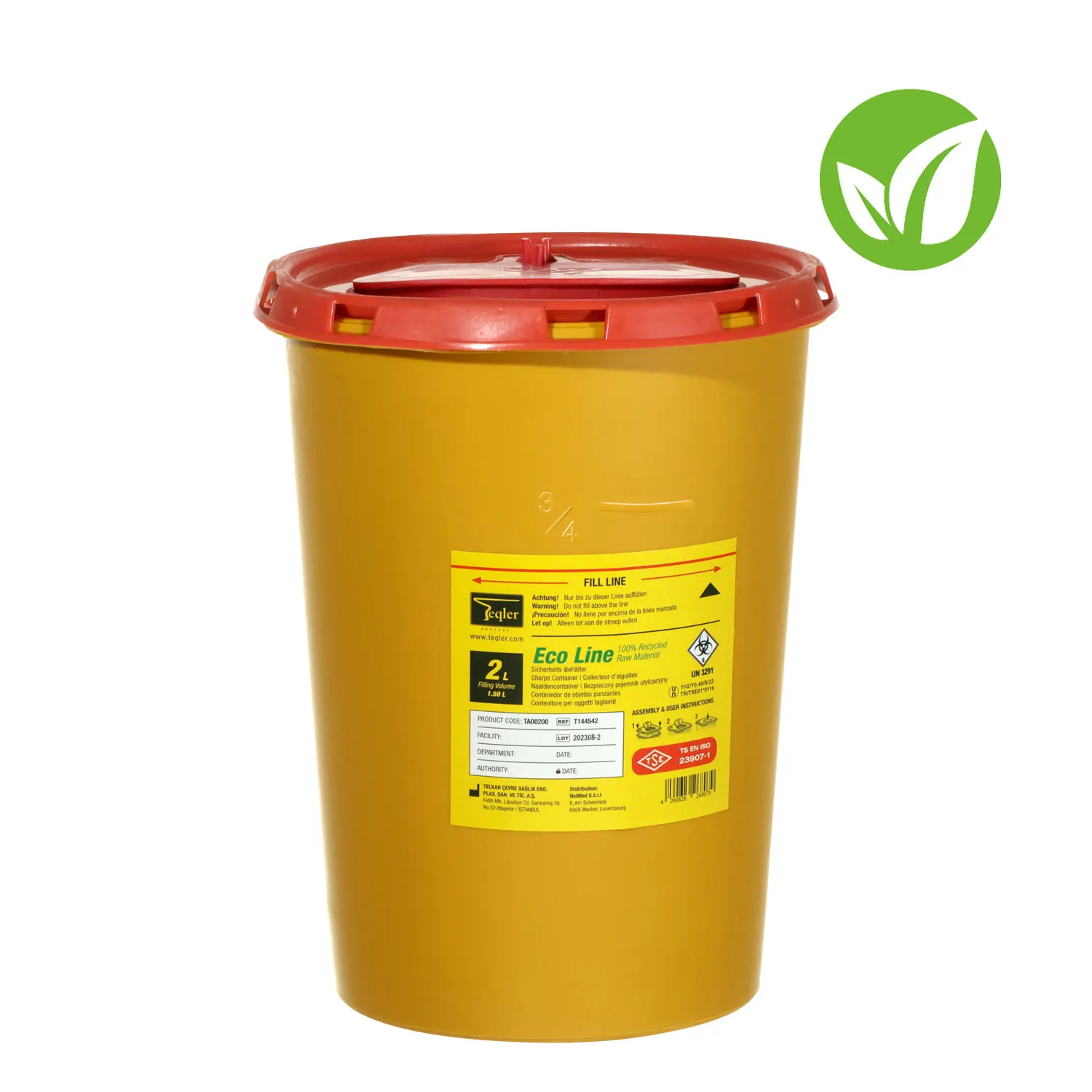 Teqler Eco Line Kanülensammler 2 Liter