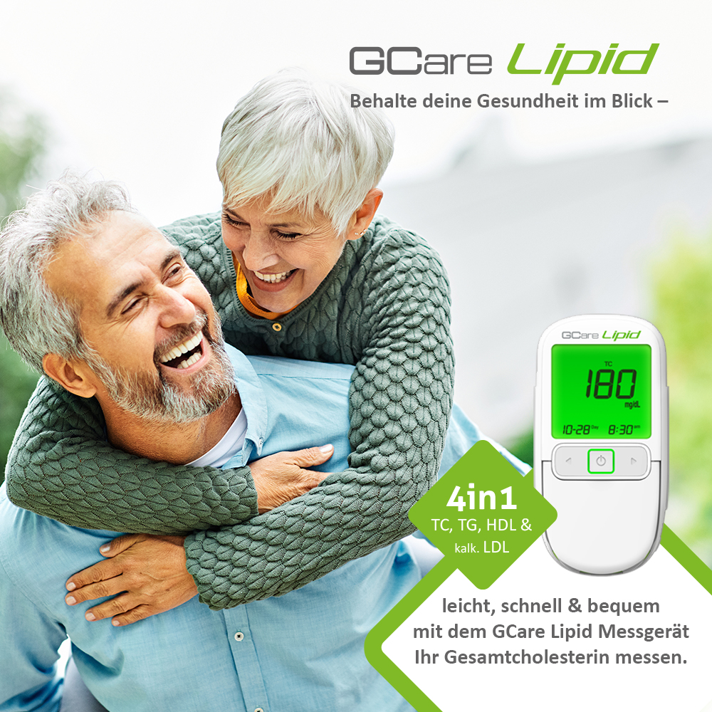 GCare Lipid Teststreifen 10 Stück (TC, TG, HDL& kalk. LDL)