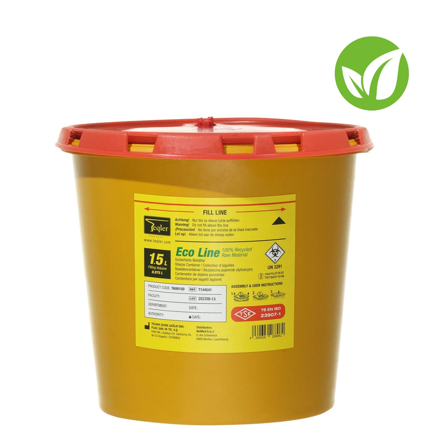 Teqler Eco Line Kanülensammler 1,5 Liter