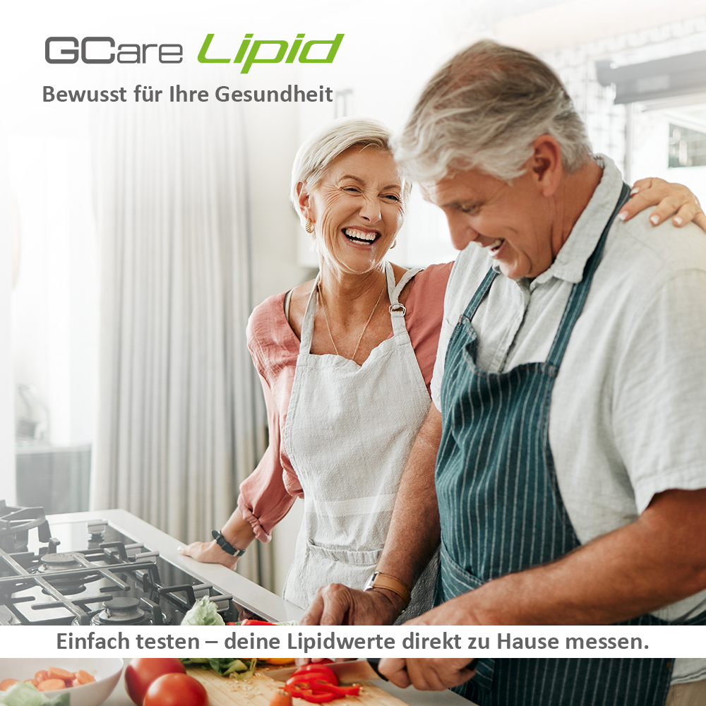 GCARE LIPID Cholesterin Messgerät 4 in1 - Kombiset, Mit 20 Teststeifen, 100 Lanzetten und hochwertiges Etui etc.