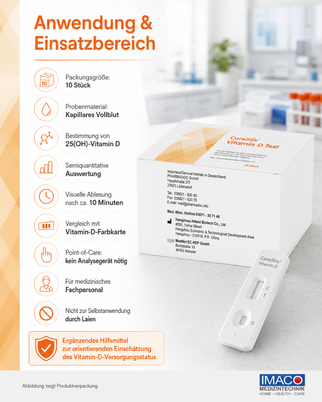 CareStix Vitamin D Teste, 10 Stück