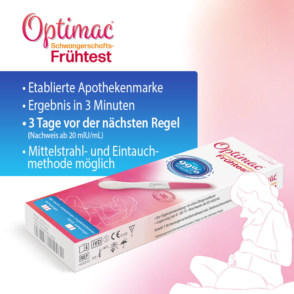 Optimac Schwangerschafts-Frühtest, 1 Stück