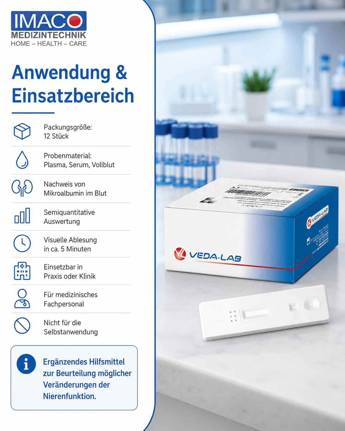 Carestix M-Albu-Check-1 Test, 12 Stück
