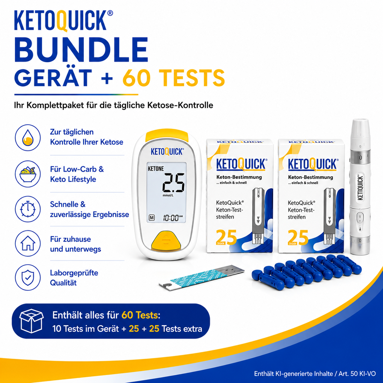 KetoQuick Kombiset mit 60 Teststreifen