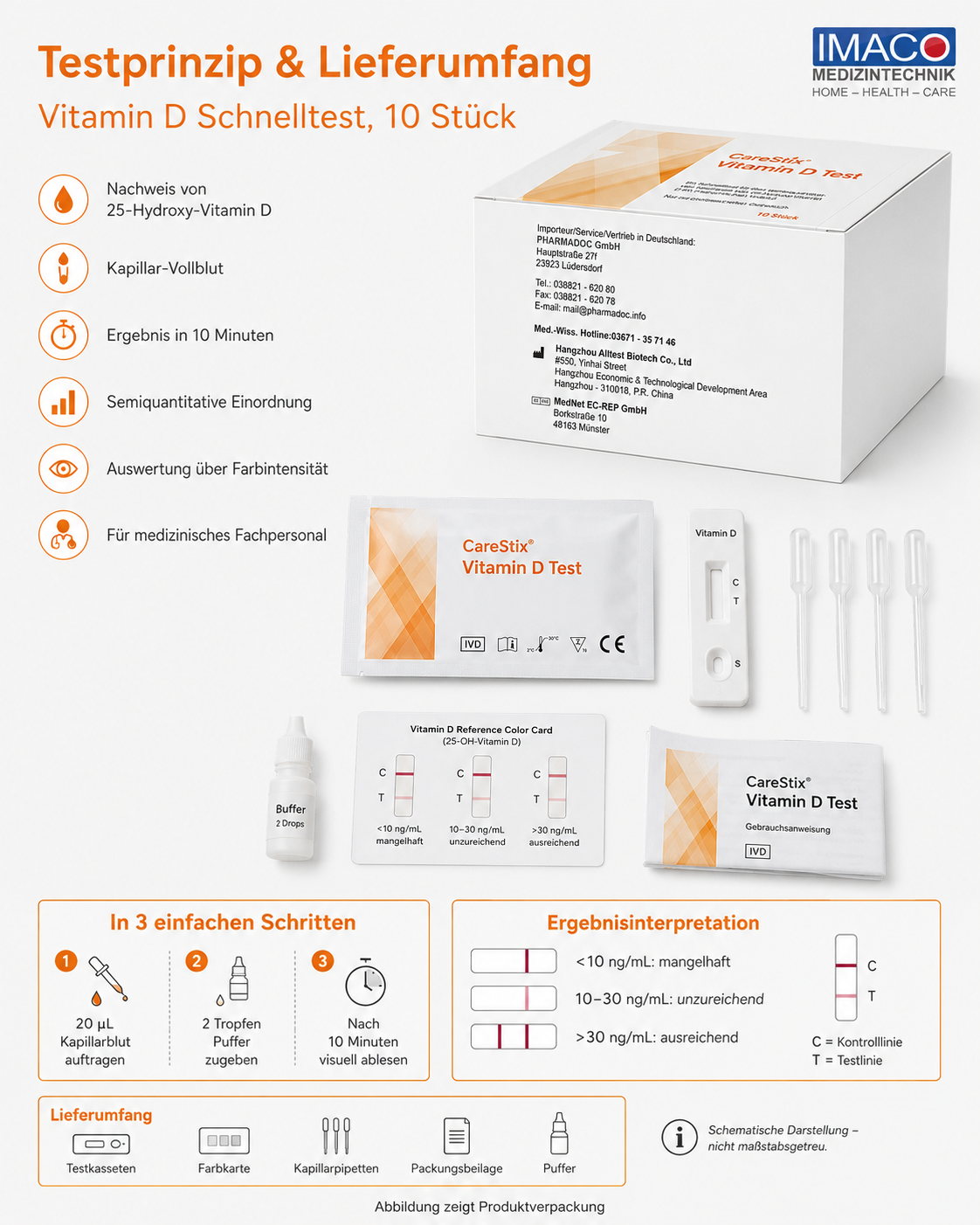 CareStix Vitamin D Teste, 10 Stück