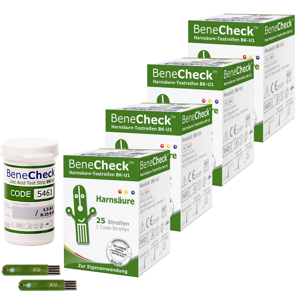 BeneCheck Harnsäure Teste, 100 Stück