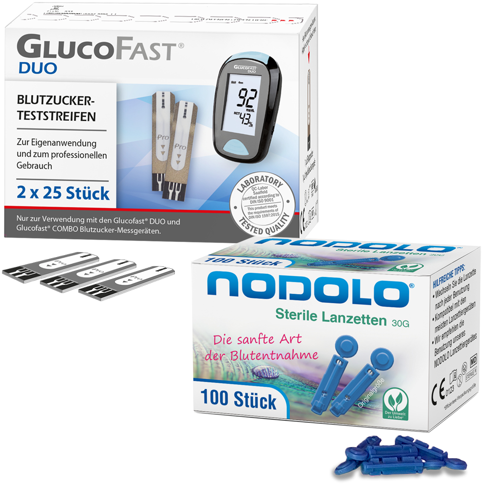 Glucofast DUO Bz Ts 50 Stück + Nodolo Lz 100 Stk.