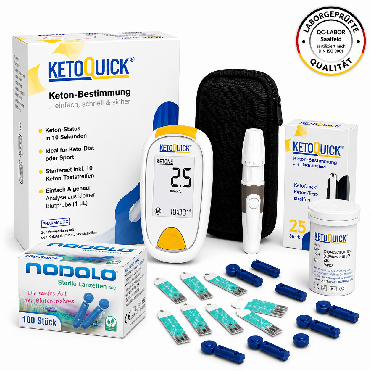 KetoQuick Kombiset mit 35 Teststreifen +110 Lanzetten