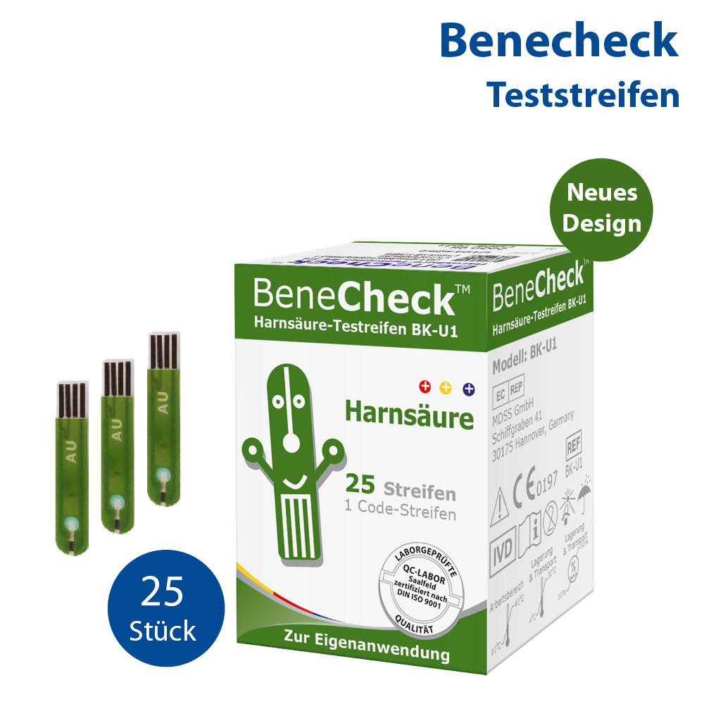 BeneCheck Harnsäure Teste, 25 Stück