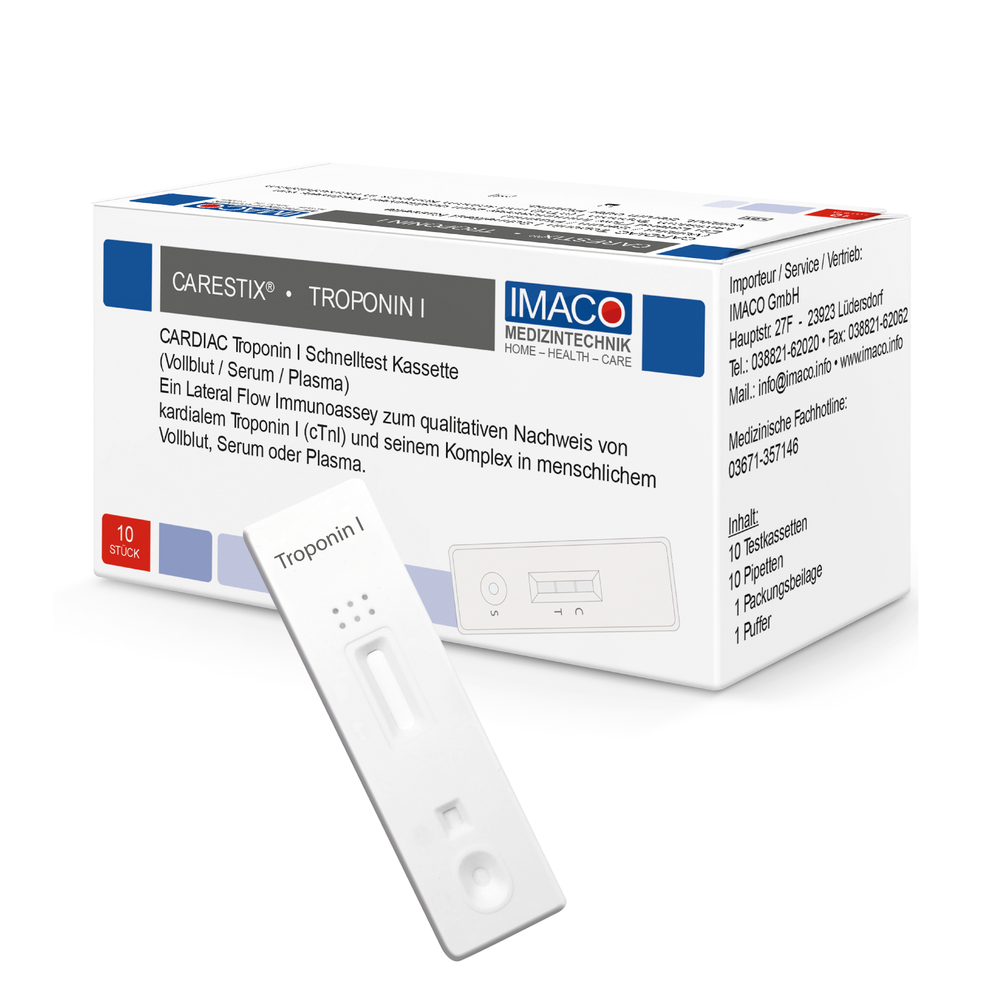 Carestix Troponin I Teste, 10 Stück