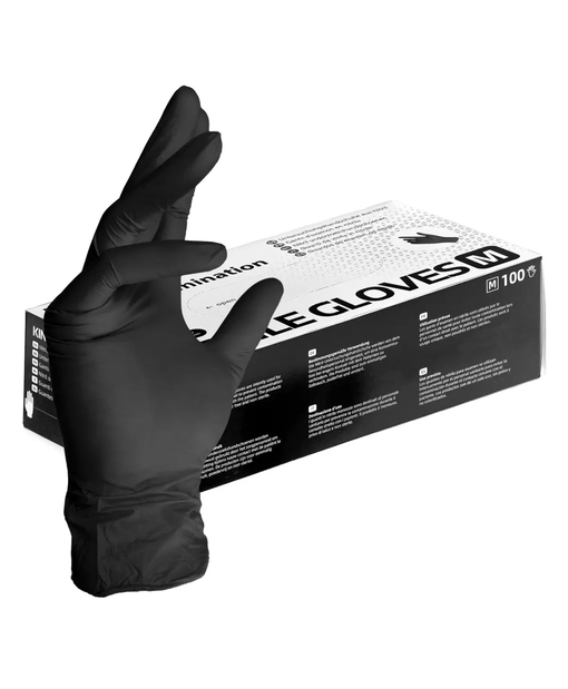 Kingfa Nitril Schutzhandschuhe, Gr. M, sw,  100 Stück