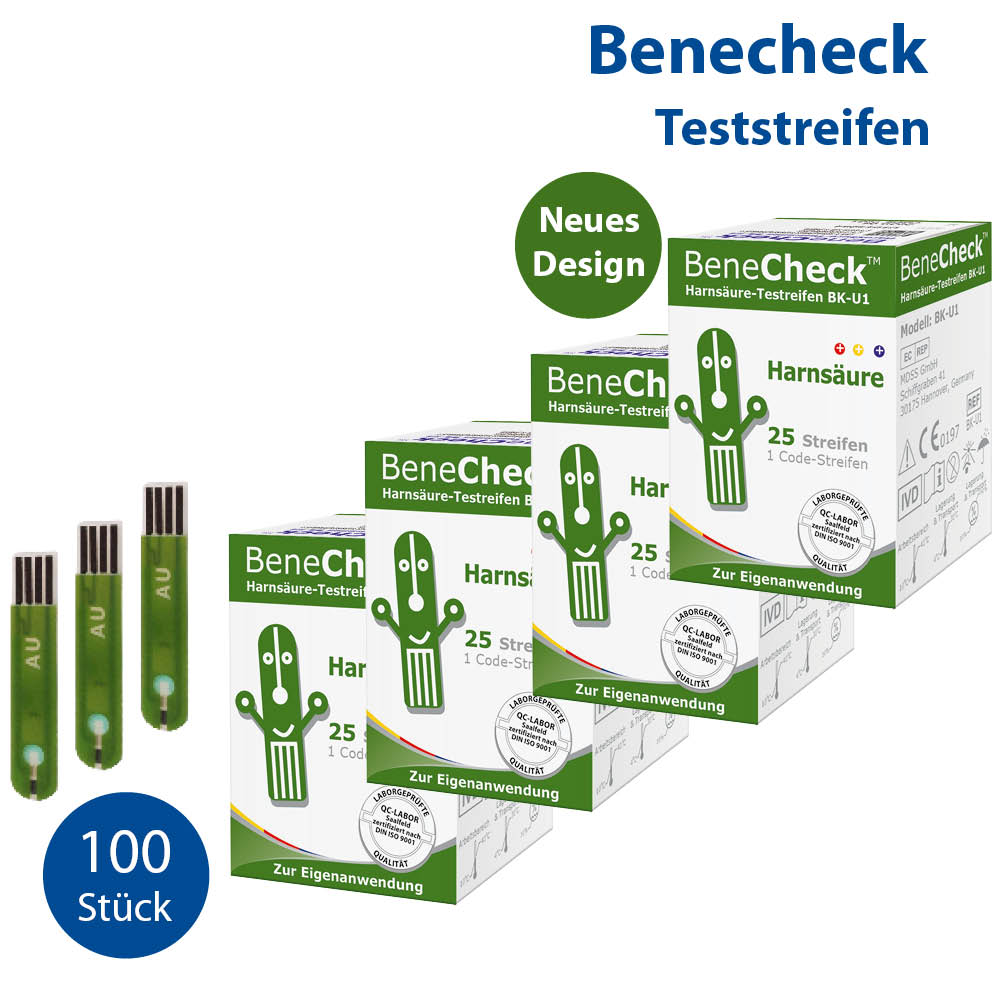 BeneCheck Harnsäure Teste, 100 Stück
