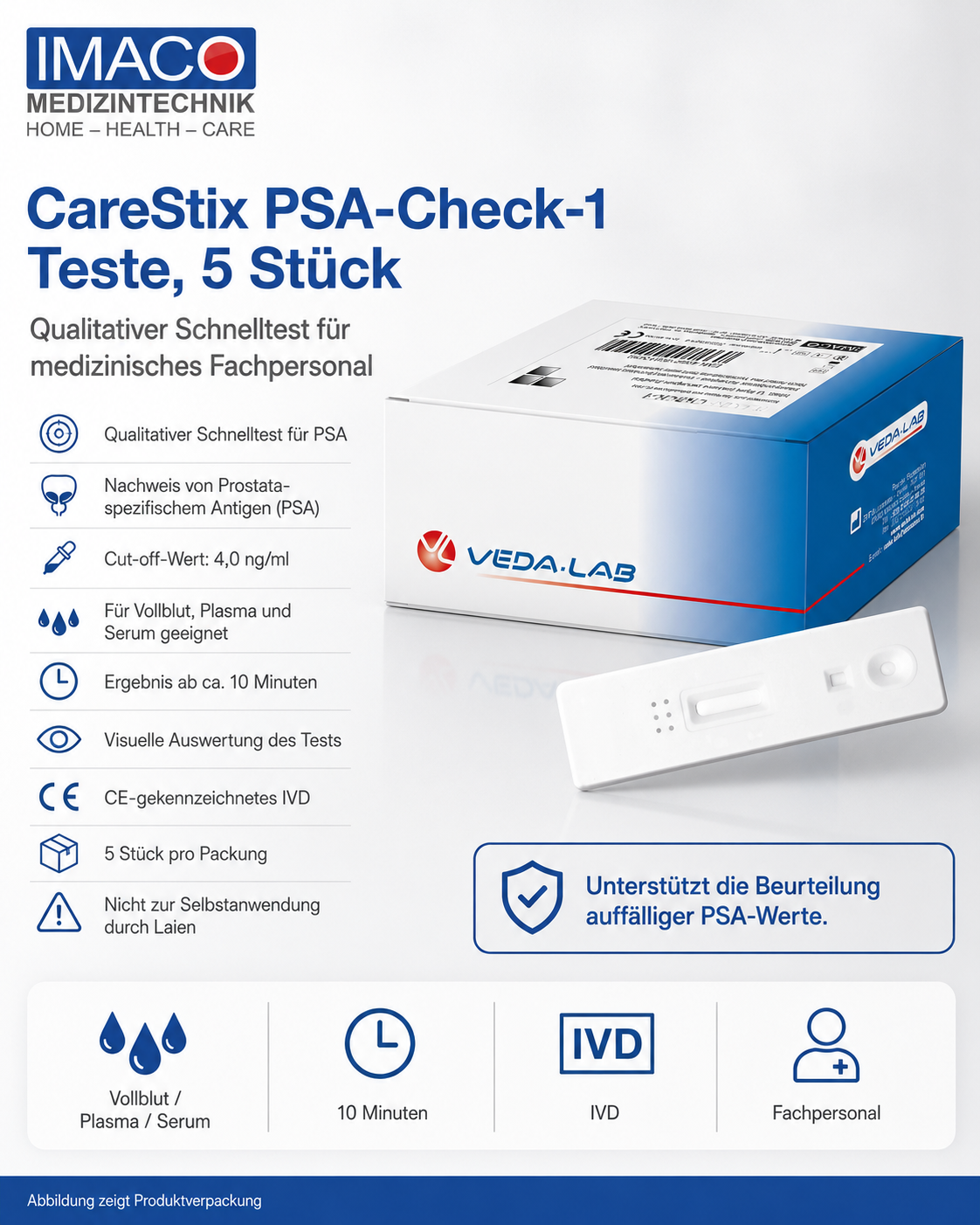 Carestix PSA-Check-1 Teste, 5 Stück
