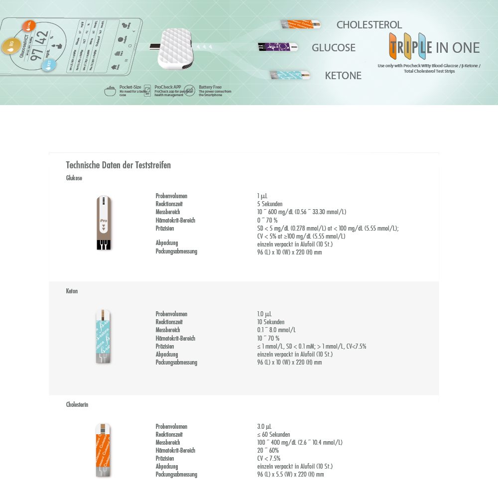PRO Check Glukose Teststreifen, 50 Stück